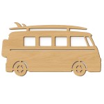 Wooden Wall Decoration Van and Surfboard  70 x 40 cm