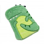 Childrens Hot Water Bottle  Green Fur Dinosaur