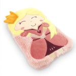 Childrens Hot Water Bottle  Pink Fur Princess