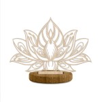 Decorative Lotus Flower in Wood  Zen and Minimalist Style