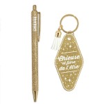 Gift Set "Proud to Be a Drama Queen!" � Glitter Pen & Keyring