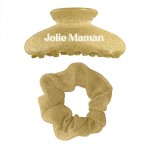 Glitter hair clip and scrunchie set �Lovely Mom�