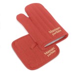 Red Glitter Oven Mitt and Pot Holder Set