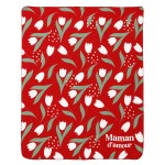 Mum Fleece Throw Red Floral Tulip Design