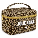 Leopard vanity case for women Jolie Nana tufted 24 cm