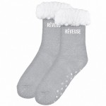 Women's R�veuse silver glitter fluffy slipper socks EU 36-42