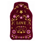 Traditional hot water bottle velvet embroidered Love cover 27 cm