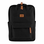 Ribbed Effect Backpack with Laptop Compartment 41 cm