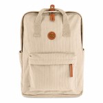 Ribbed Effect Backpack with Laptop Compartment 41 cm