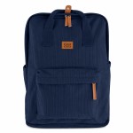Ribbed Effect Backpack with Laptop Compartment 41 cm