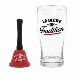 Beer Glass Gift Set with Funny Bell