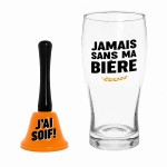 Beer Glass Gift Set with Funny Bell