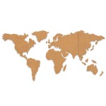 Cork world map memo wall decoration 28 x 38 cm