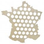 France map wooden beer cap collector