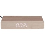 Wireless charging alarm clock wood finish