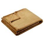 Camel fleece throw blanket 130  160 cm