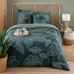 Amarante Green Cotton Percale Bedding Set 260 x 240 cm