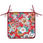 Gipsy Red Chair Pad 38x38 cm Stof