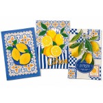 Set of 3 Lemon Tea Towels 50 x 70 cm � 100% Cotton Twill
