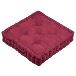 Dandy burgundy corduroy floor cushion 43 x 43 cm