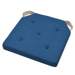 Blue Square Chair Cushion 38 x 38 cm Cotton