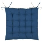 Reversible Blue & Natural Chair Cushion 40 x 40 cm