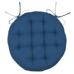 Reversible Round Chair Cushion Blue & Natural 38 cm STOF