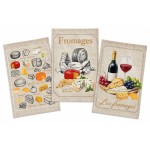 Set of 3 Cheese Cotton Twill Tea Towels 50 x 70 cm