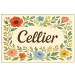 Metal Floral Door Sign  Pantry