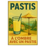 Metal Sign In the Shade with a Pastis  30.5 x 20 cm