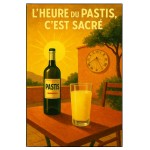 Metal Sign Pastis Time Is Sacred  30.5 x 20 cm