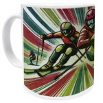 White Ceramic Mug  Ski