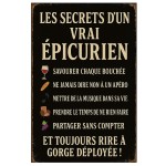 Metal Sign The Secrets of a True Epicurean  30.5 x 20 cm