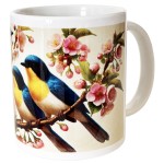 Mug Euphonias on Cherry Blossom Branch