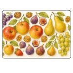 Autumn Fruits Glass Cutting Board  28.5  20 cm