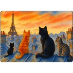 Cutting Board Cats on the Rooftops of Paris  28.5 x 20 cm