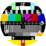 TV Test Pattern Glass Clock  29 cm