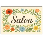 Metal Floral Door Sign  Living Room