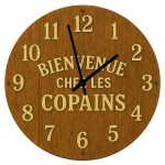 Glass Wall Clock Bienvenue chez les copains  29 cm