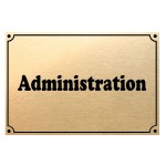 Metal gold door sign  Administration  CBKration