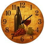 Glass Wall Clock Le temps dun verre de vin  29 cm