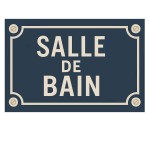 Metal Door Sign  Bathroom  Street Sign Style  Made in France
