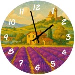 Provence lavender glass wall clock