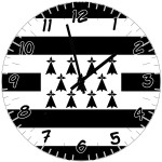 Breton Flag Glass Wall Clock  29 cm