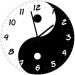 Glass Wall Clock  Yin and Yang  29 cm