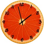 Glass Grapefruit Slice Clock 29 cm