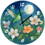 Glass Wall Clock Hummingbird 29 cm