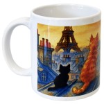 Ceramic Mug  Cats on the Rooftops of Paris