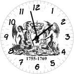 Glass Clock Corsican Nation Flag  Diameter 29 cm