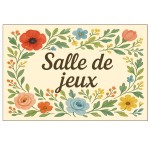 Metal Floral Door Sign  Playroom
